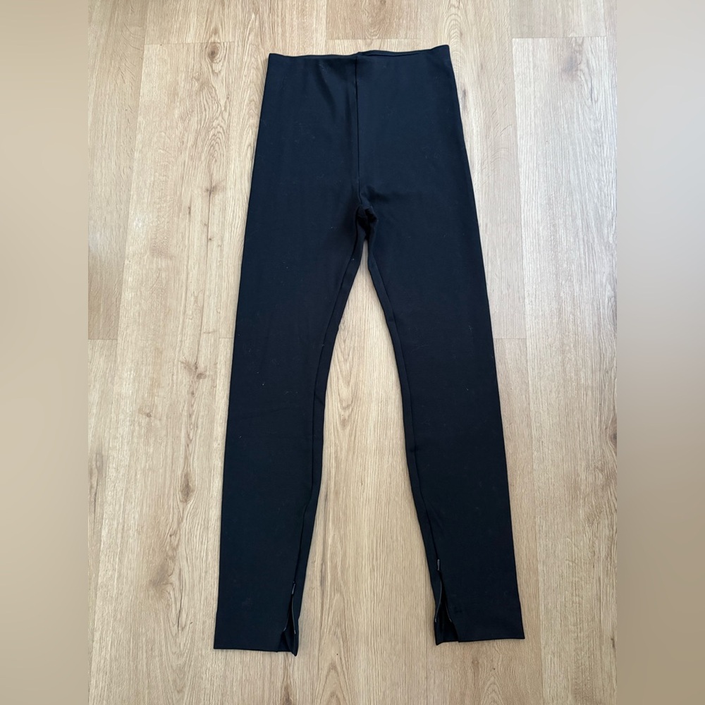 NWT Kate Young x Splendid Black Zip Cuff High-Waisted Leggings Size Medium